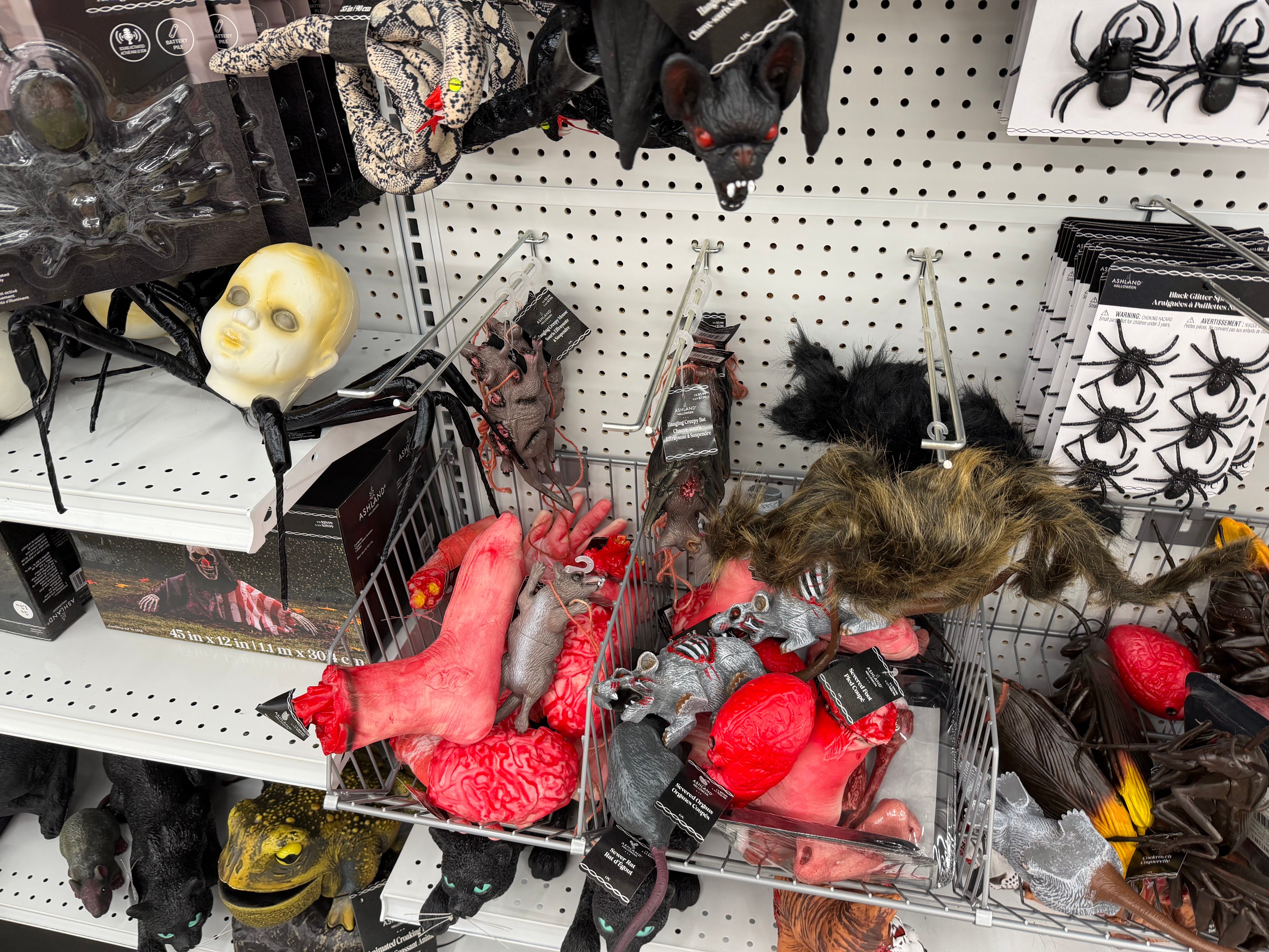Fake bloody props and doll heads at Michaels