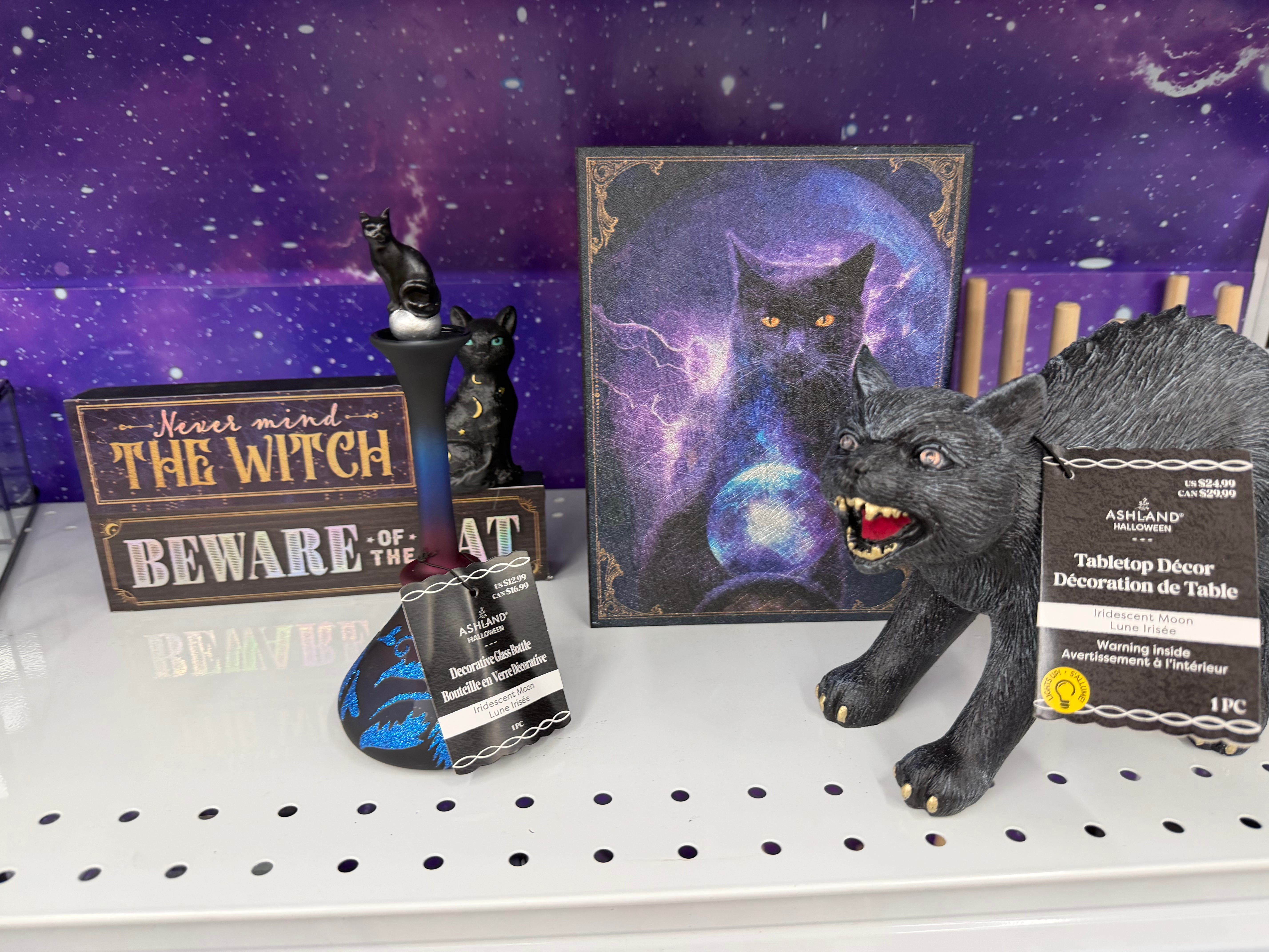 Black cat halloween decor at Hobby Lobby
