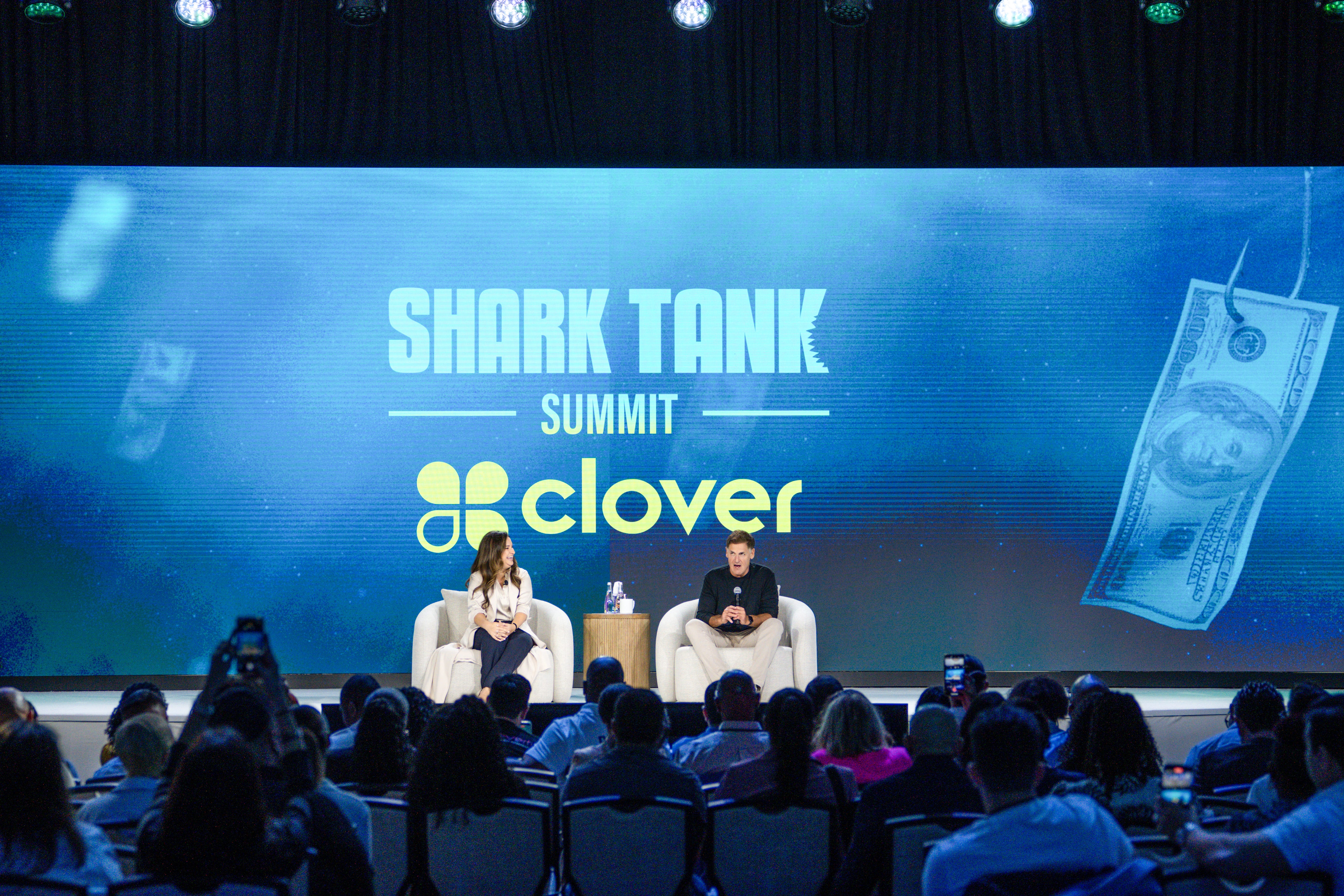 Mark Cuban during a panel at the Clover x Shark Tank Summit at The Venetian in Las Vegas on Monday.