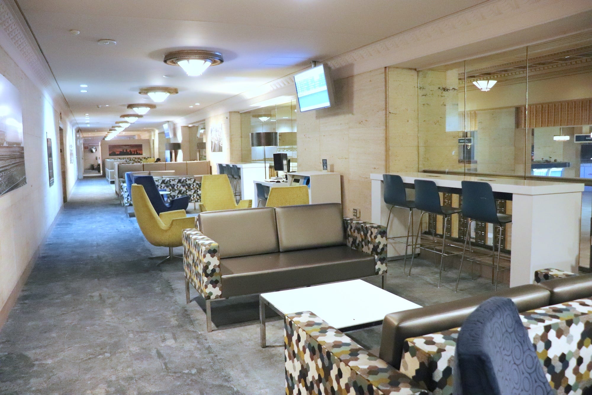 The Amtrak Metropolitan Lounge in Philadelphia.