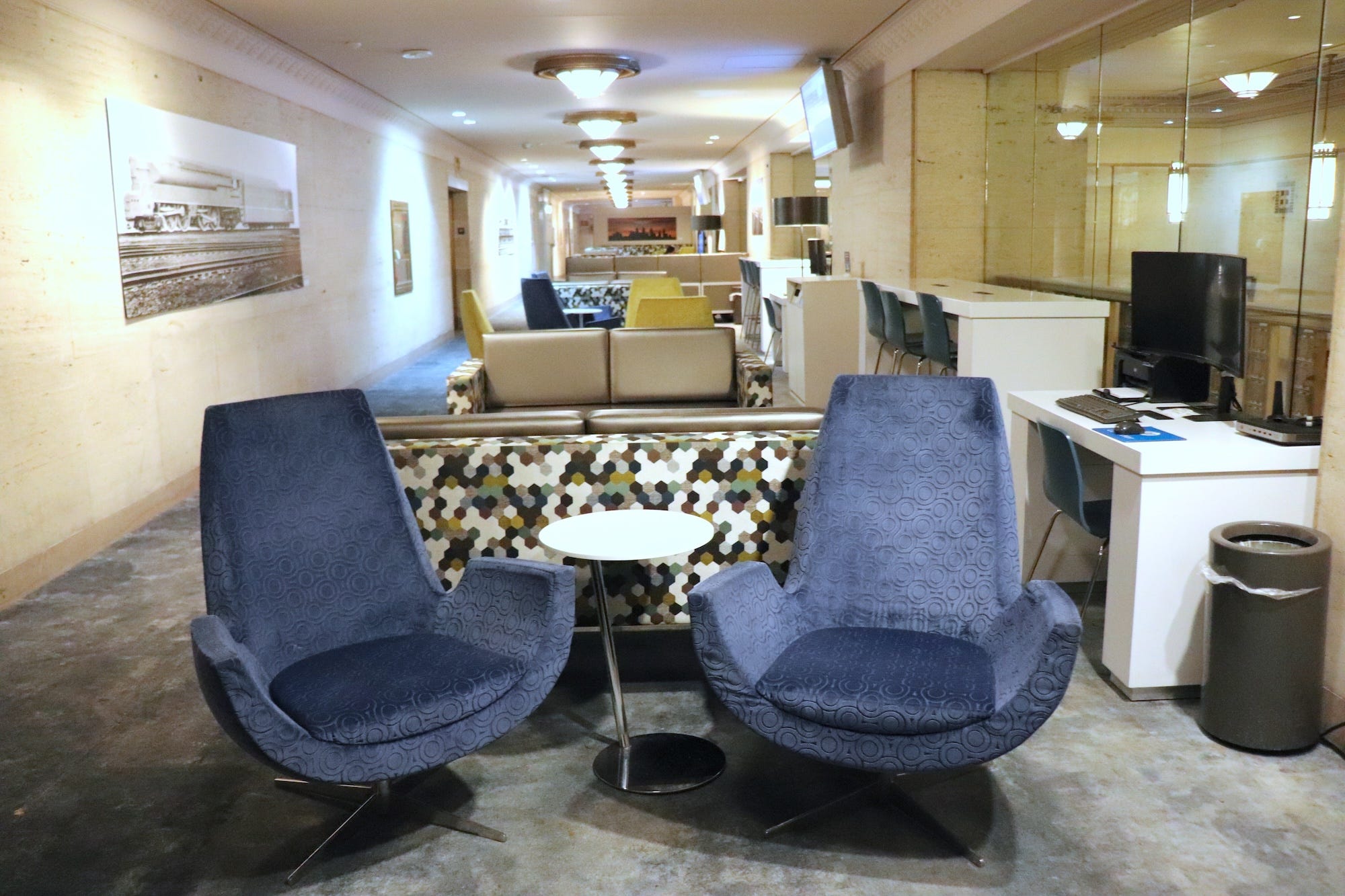 The Amtrak Metropolitan Lounge in Philadelphia.