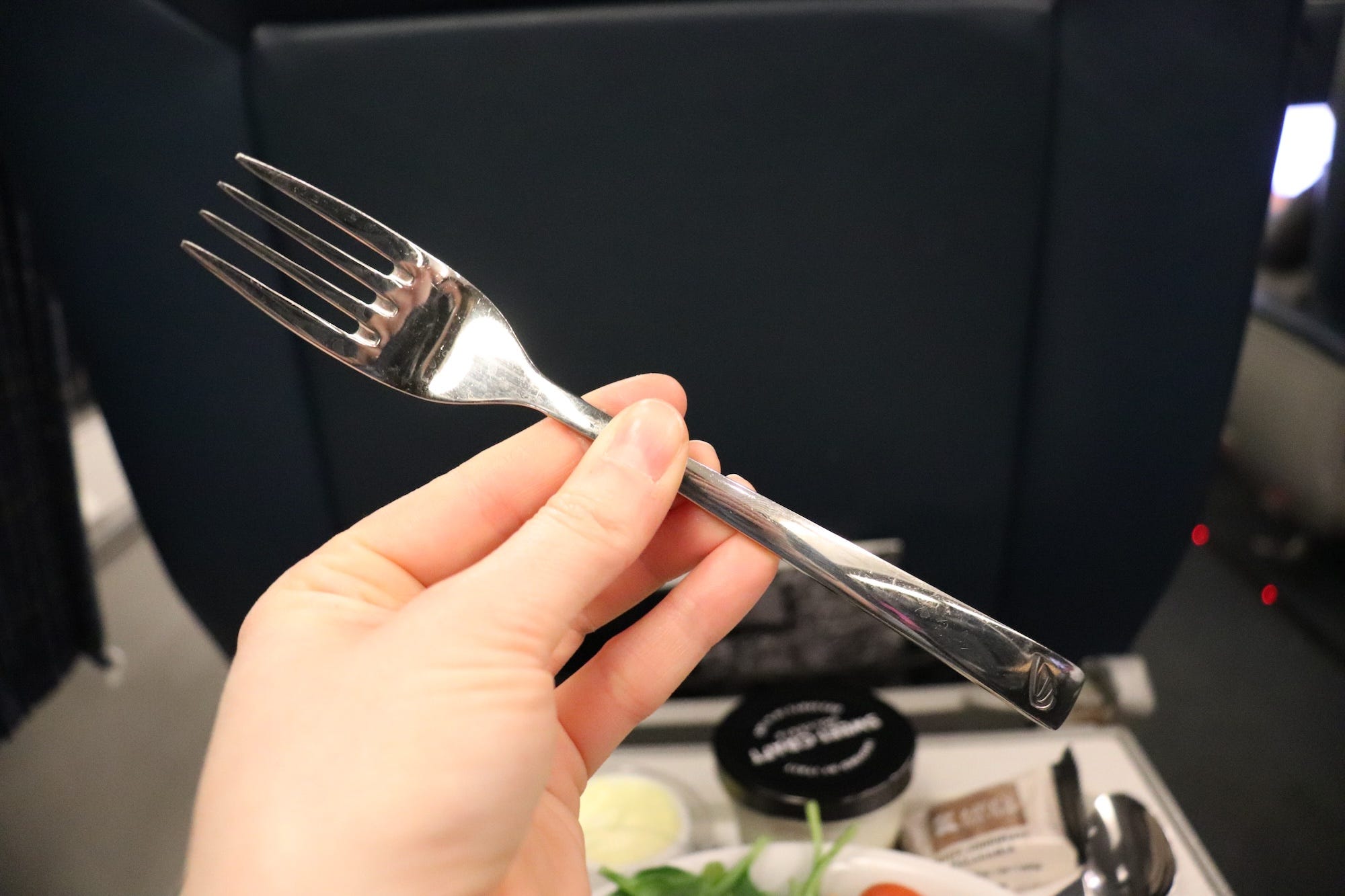 Real silverware on Amtrak's first-class car.