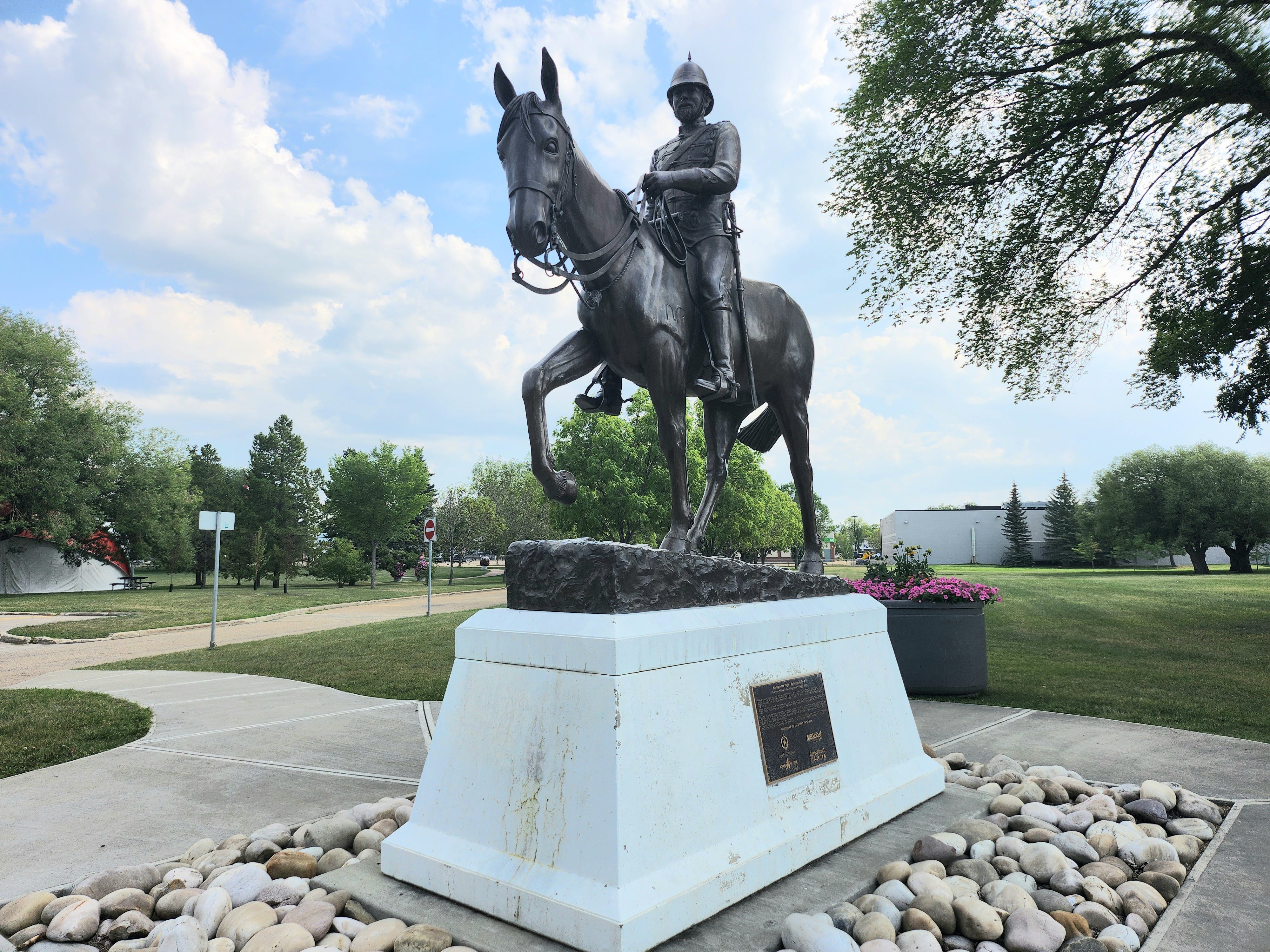 RCMP statue of man on horse
