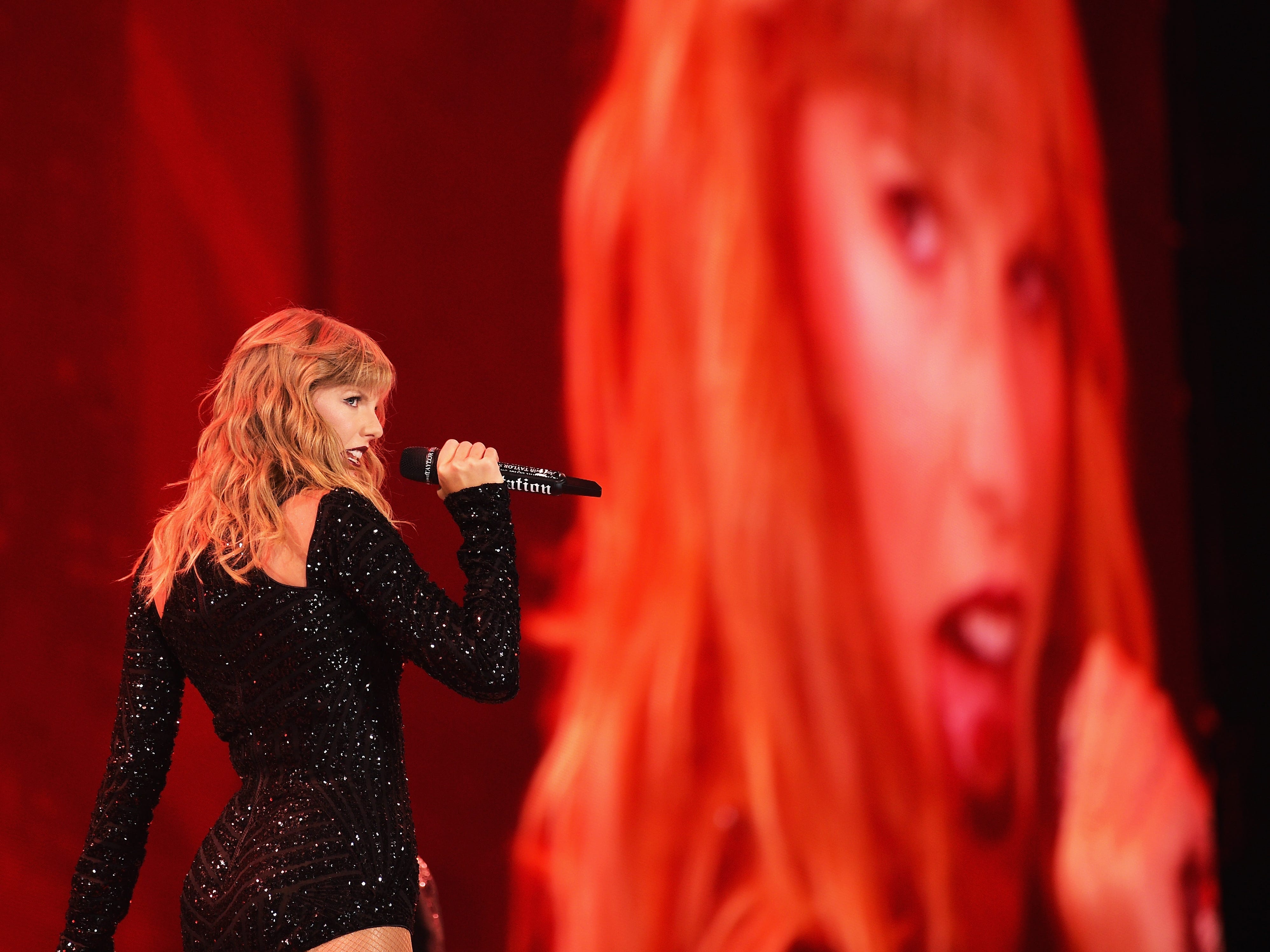 Taylor Swift performs during the 2018 Reputation Stadium Tour.