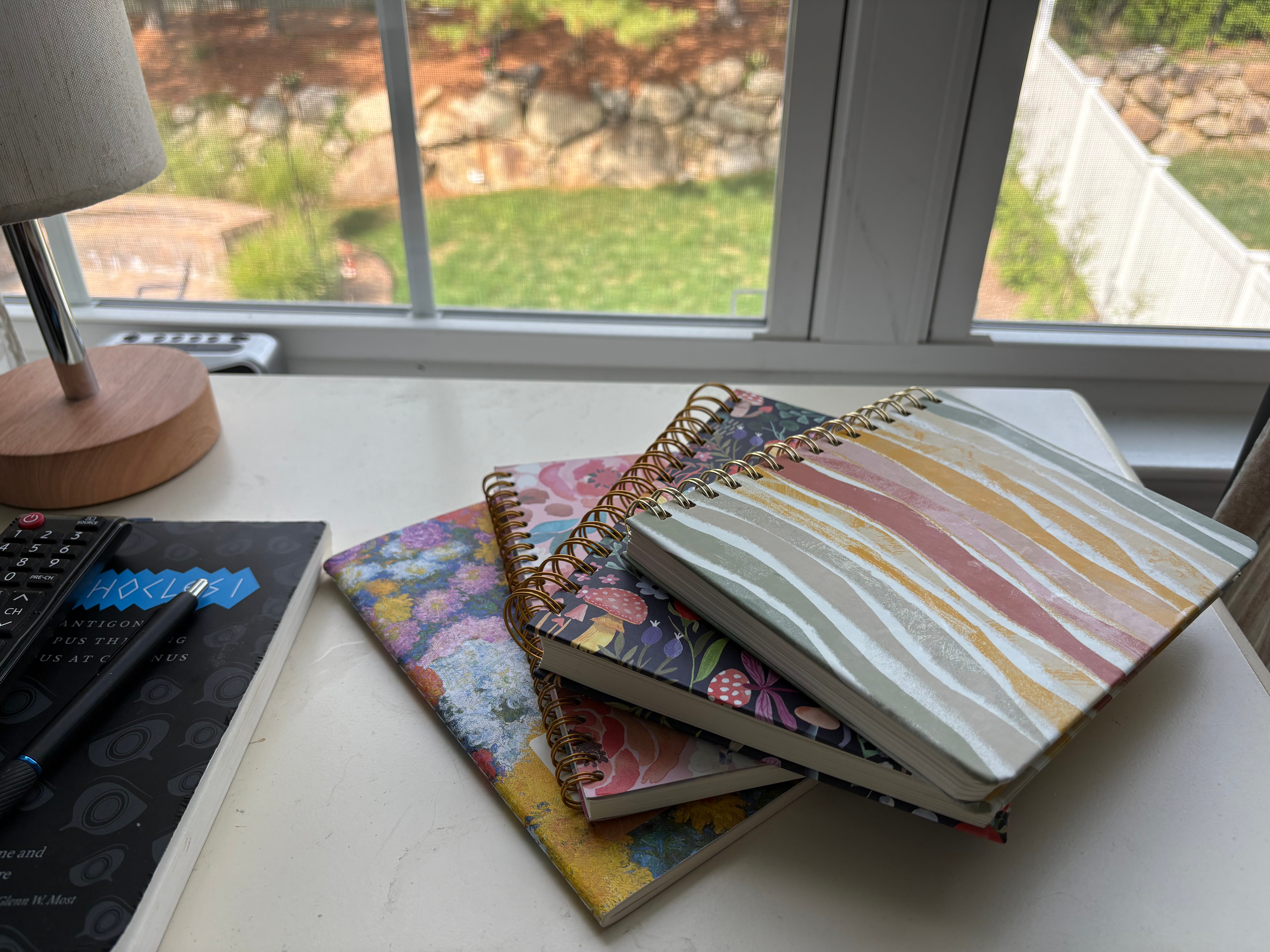 The authors' journals on her desk.