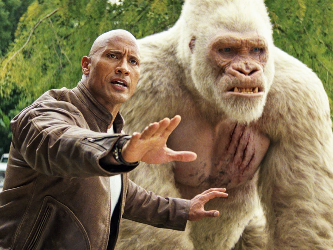 dwayne the rock johnson gorilla rampage