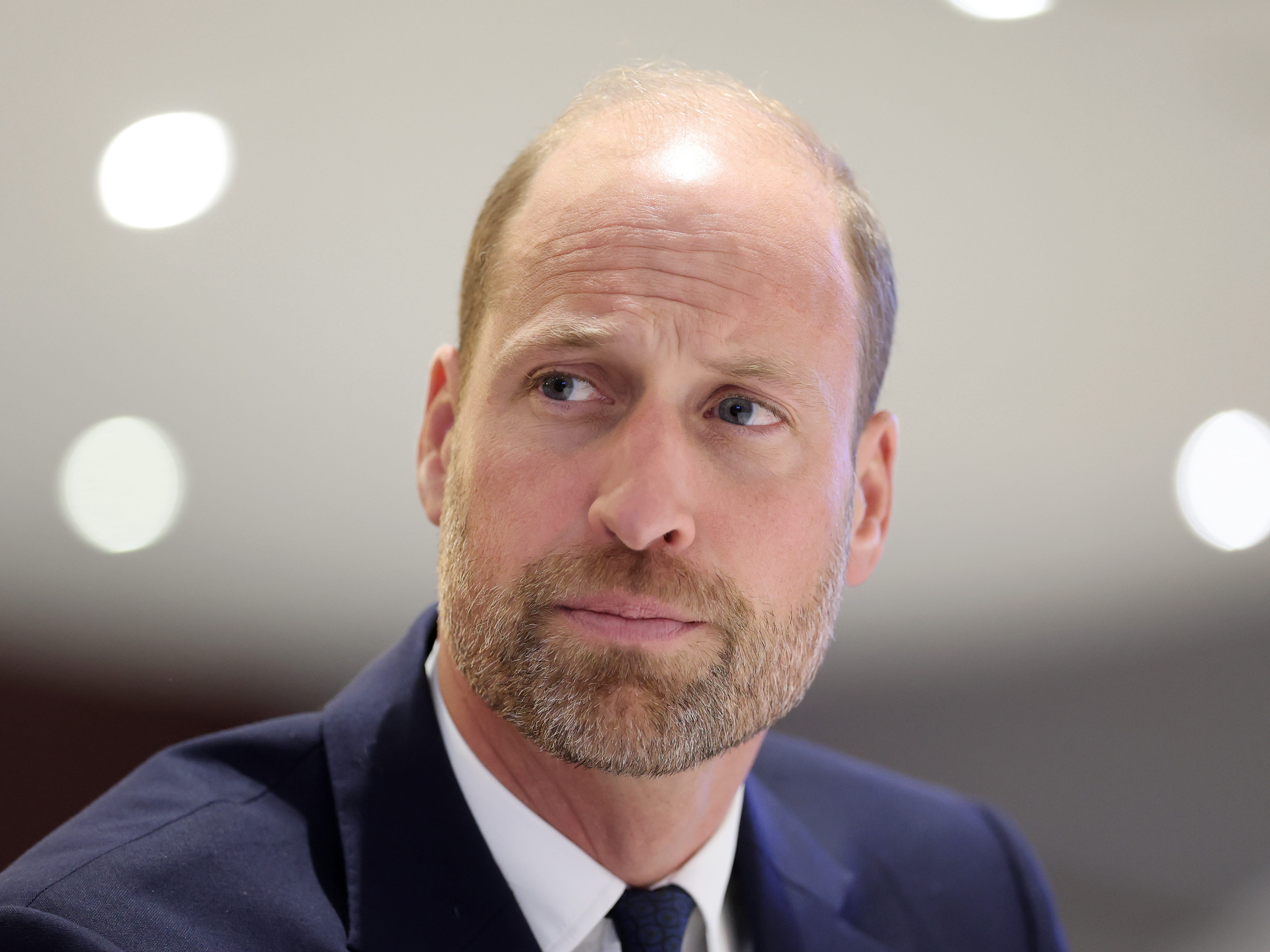 Prince William at a mental health hub run by the Jac Lewis Foundation on World Suicide Prevention Day at Principality Stadium in September 2025.