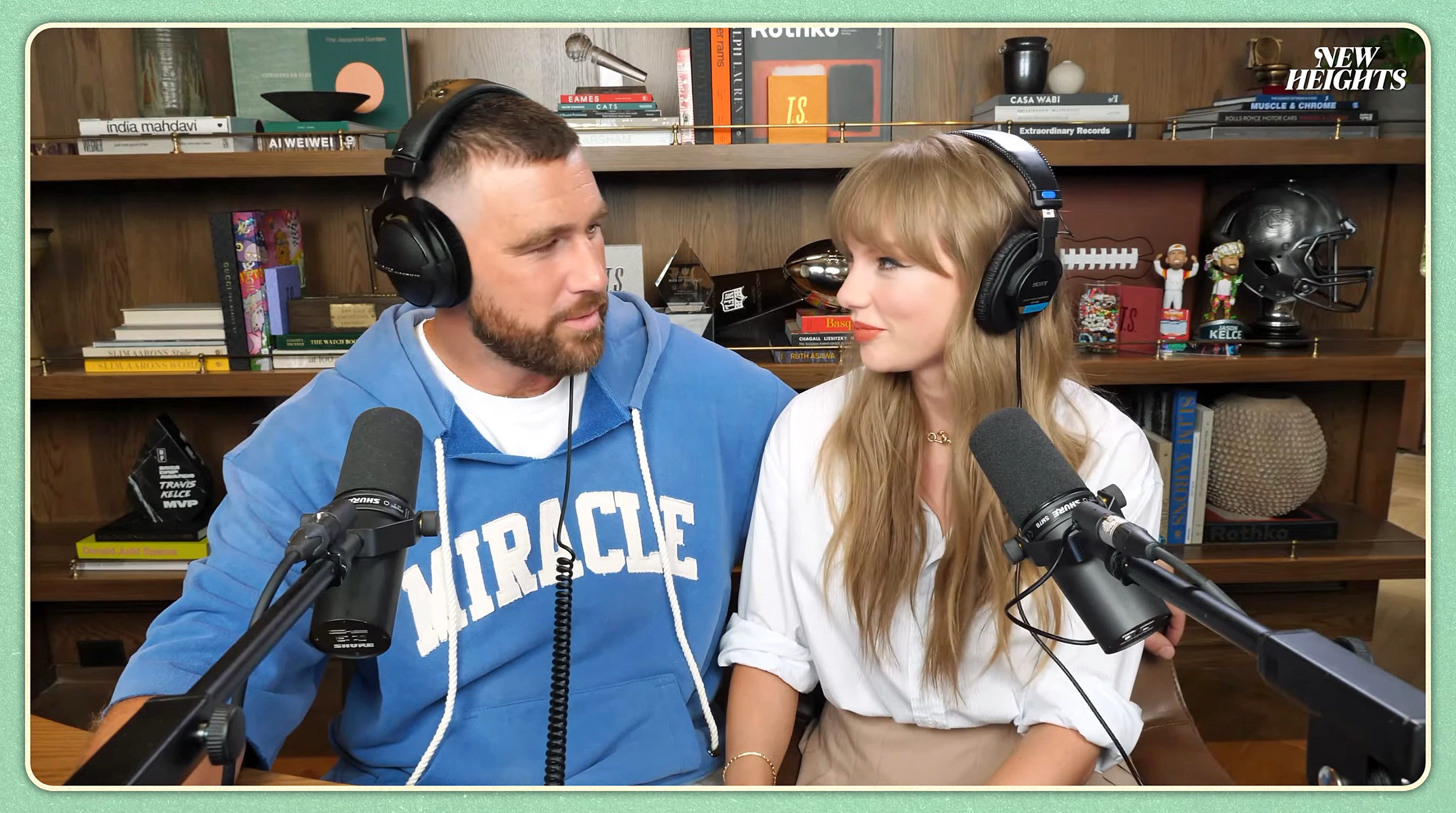 Travis Kelce and Taylor Swift on an episode of 