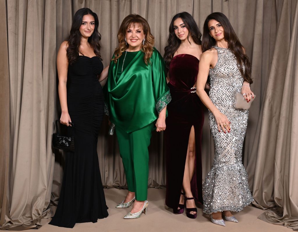 Mia Hamiyeh, Baria Alamuddin and Tala Alamuddin attend the Clooney Foundation For Justice's Albie Awards in London