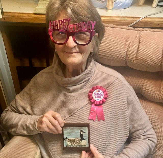 The author's mother on her 78th birthday.