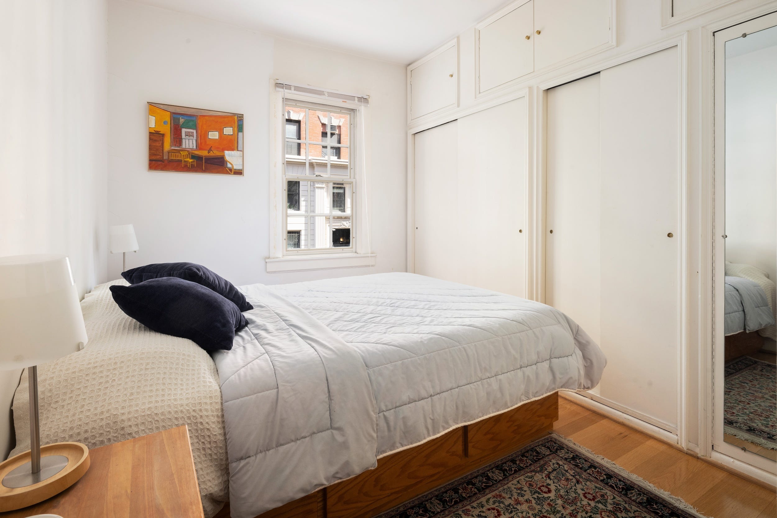 A bedroom in a New York condo.