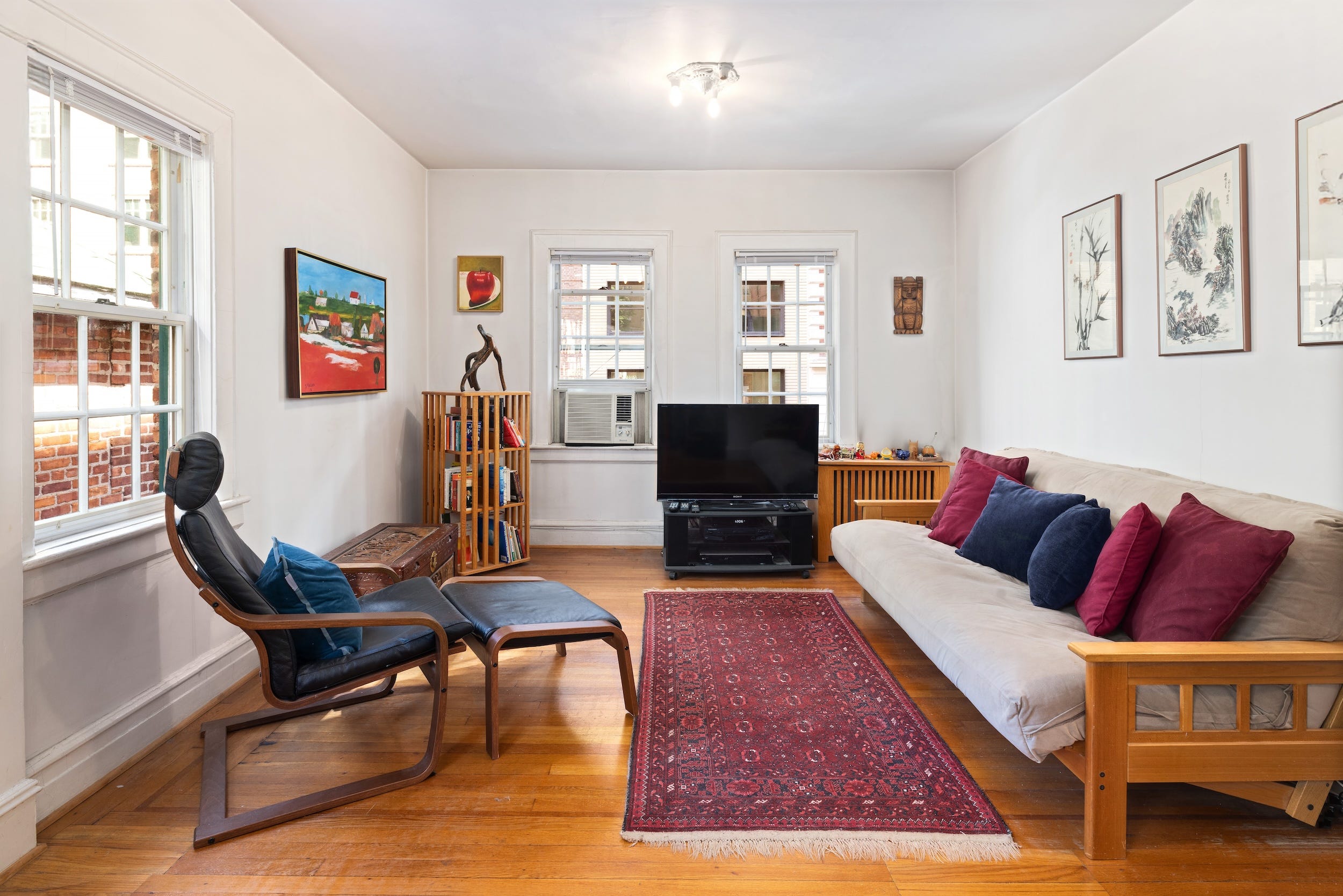 A living room in a New York City condo.