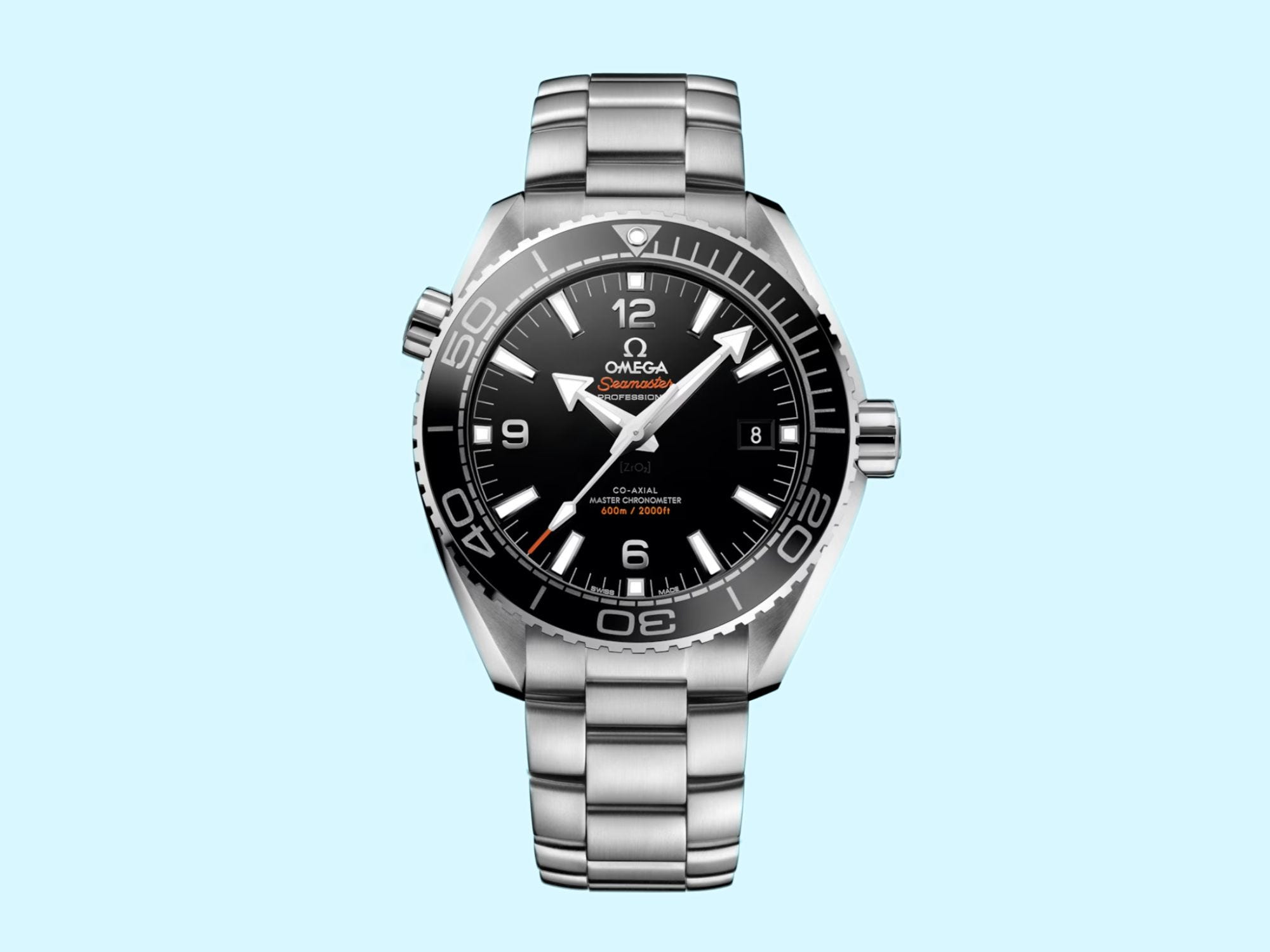 A Seamaster Planet Ocean 600M watch from Omega.