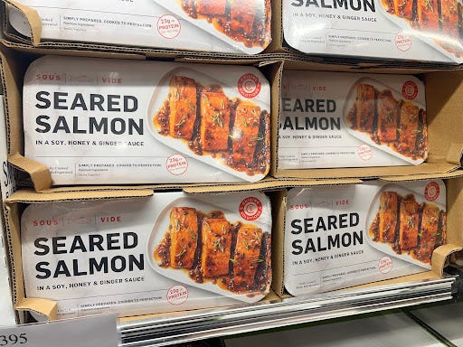 Seared Salmon  on display at Costco