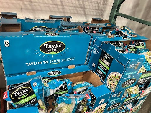 Mediterranean crunch salad kits in box  on display at Costco