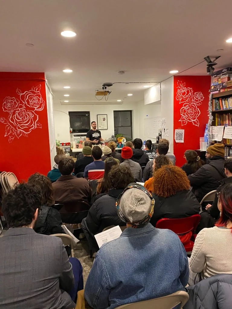 Meeting at the NYC chapter of the Democratic Socialists of America.
