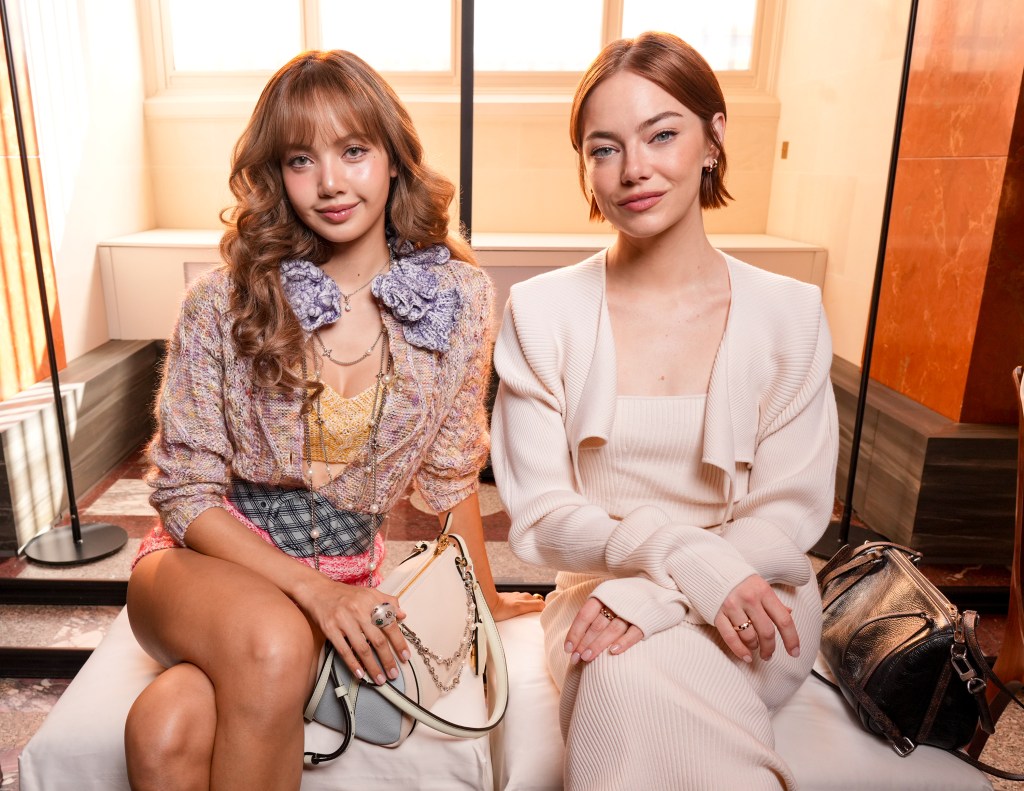Emma Stone (right) and Thai rapper Lisa hit the Louis Vuitton fashion show at the Louvre in Paris.
