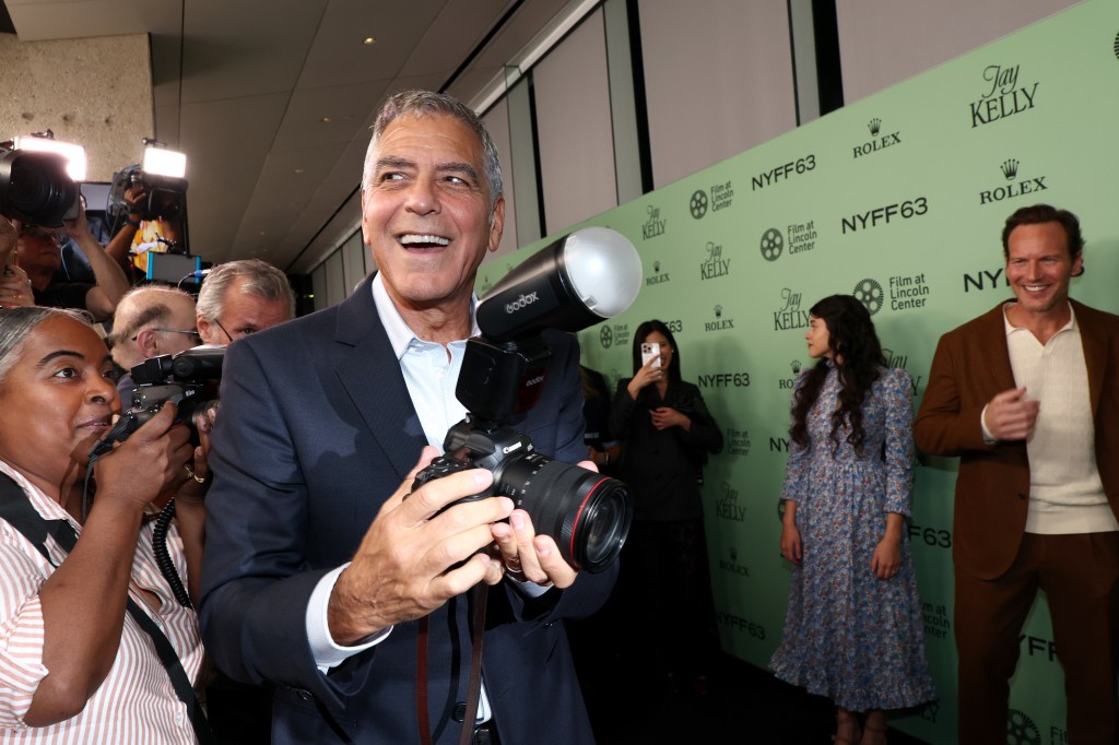 Notorious paparazzo George Clooney hounds celebs  at the premiere of his film “Jay Kelly” at Lincoln Center.
