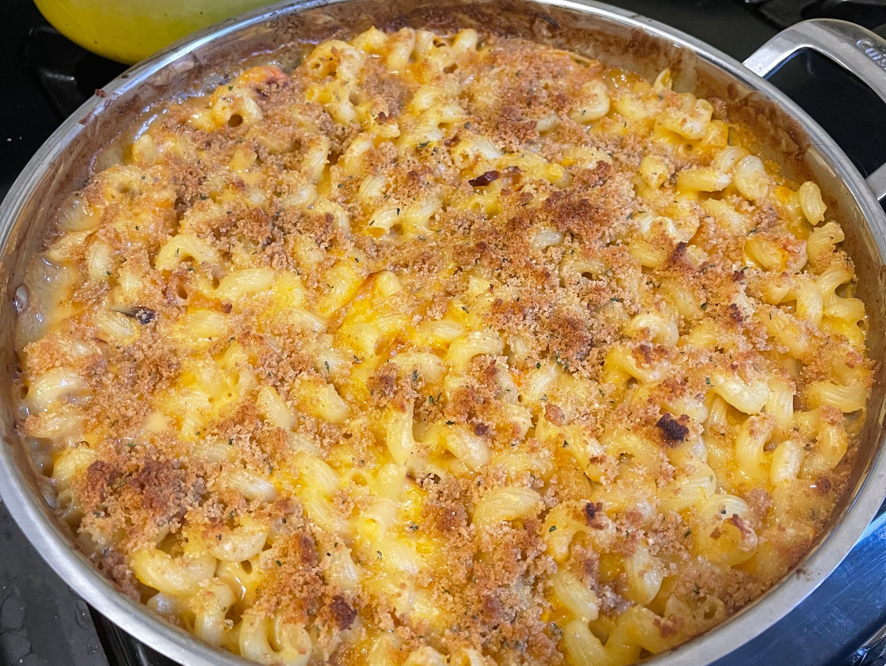 The finished butternut squash macaroni and cheese.