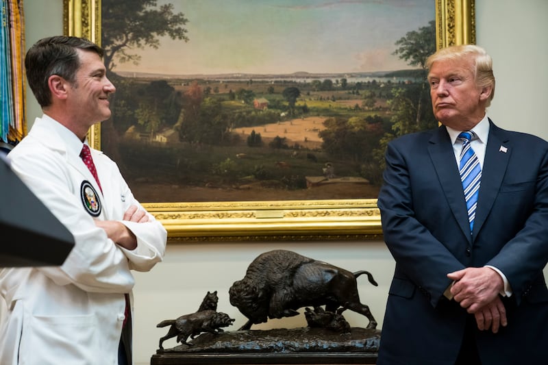 Ronny Jackson during a Veterans Affairs Department "telehealth" event in the Roosevelt Room of the White House in Washington, DC on Thursday, Aug 03, 2017. (Photo by Jabin Botsford/The Washington Post via Getty Images)