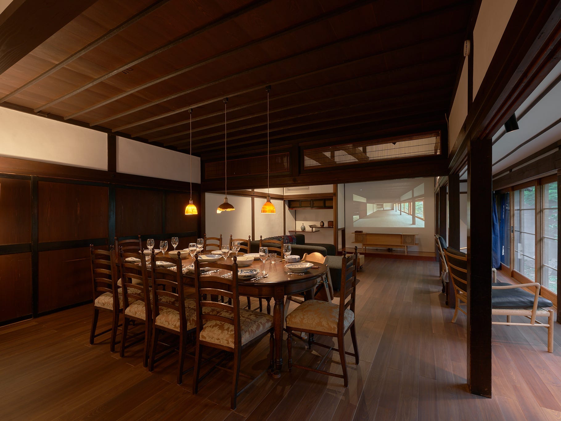 The dining area.