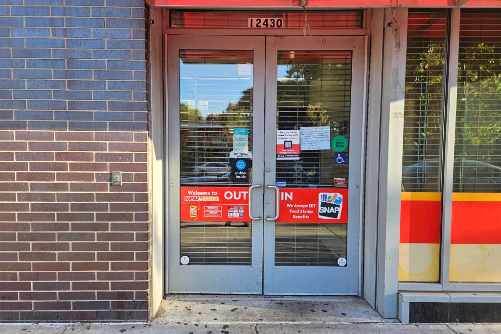 Dollar Store at 12430 Flatlands Avenue in East New York where a worker was stabbed in the arm by a shoplifter on Sunday 10/5/25