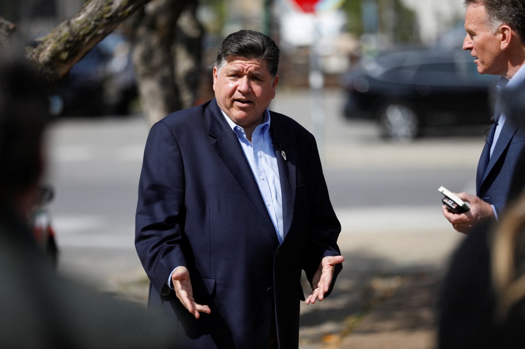 Illinois Gov. JB Pritzker speaking with NPR Morning Edition host Steve Inskeep in Chicago.