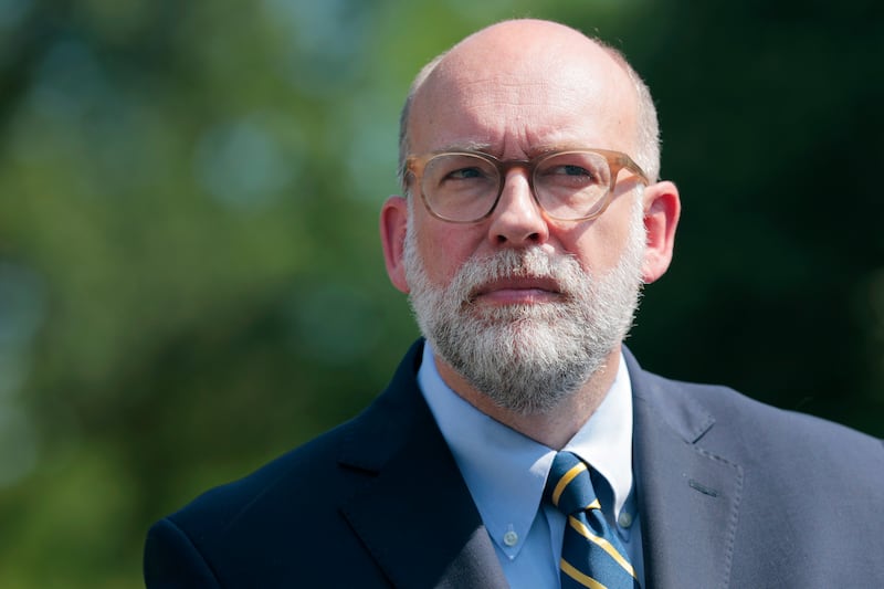 Russell Vought, Director of the Office of Management and Budget (OMB), speaks with reporters outside of the West Wing of the White House on July 17, 2025 in Washington, DC.