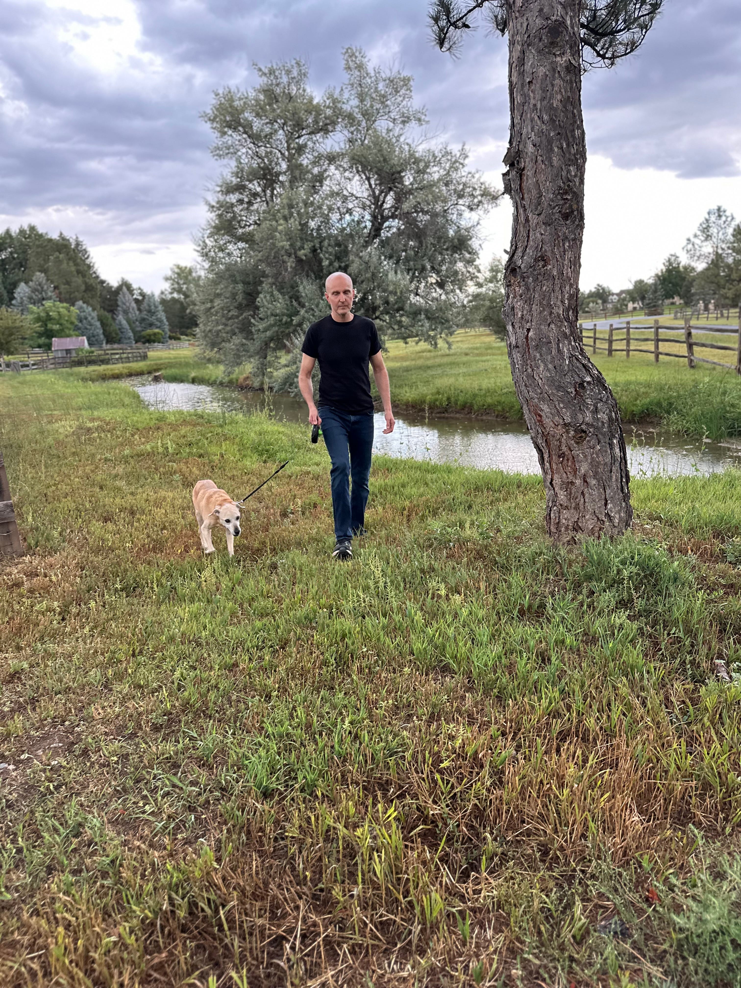 David Barnett walking dog