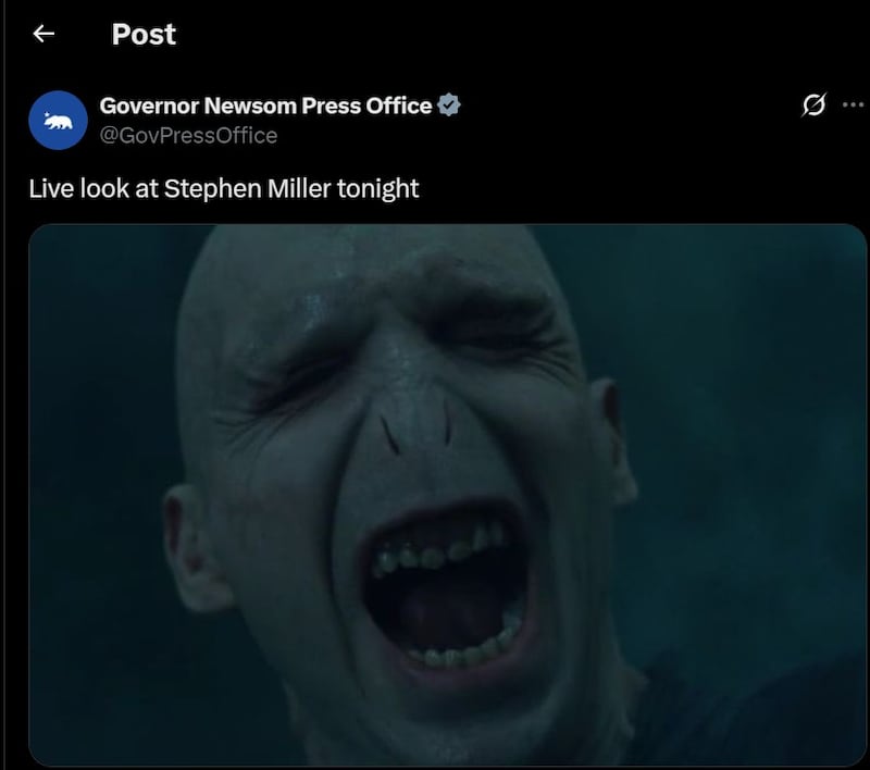 Screenshot of Voldemort with anguished face.