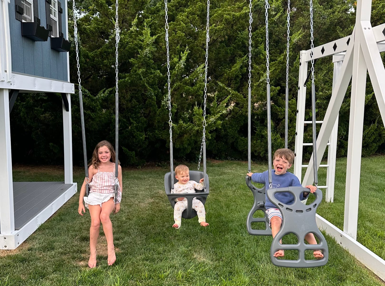 The writer's kids in their New York backyard.