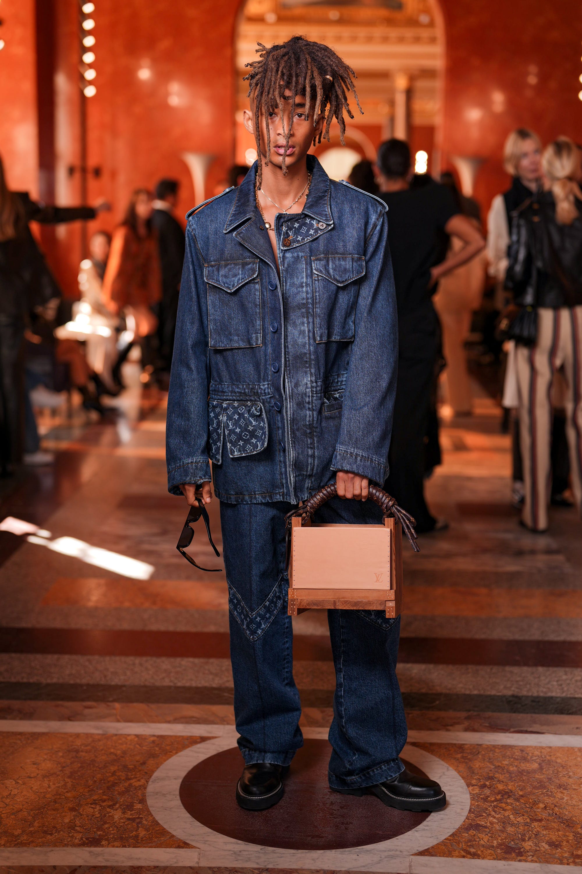 Jaden Smith at the Louis Vuitton show during Paris Fashion Week.
