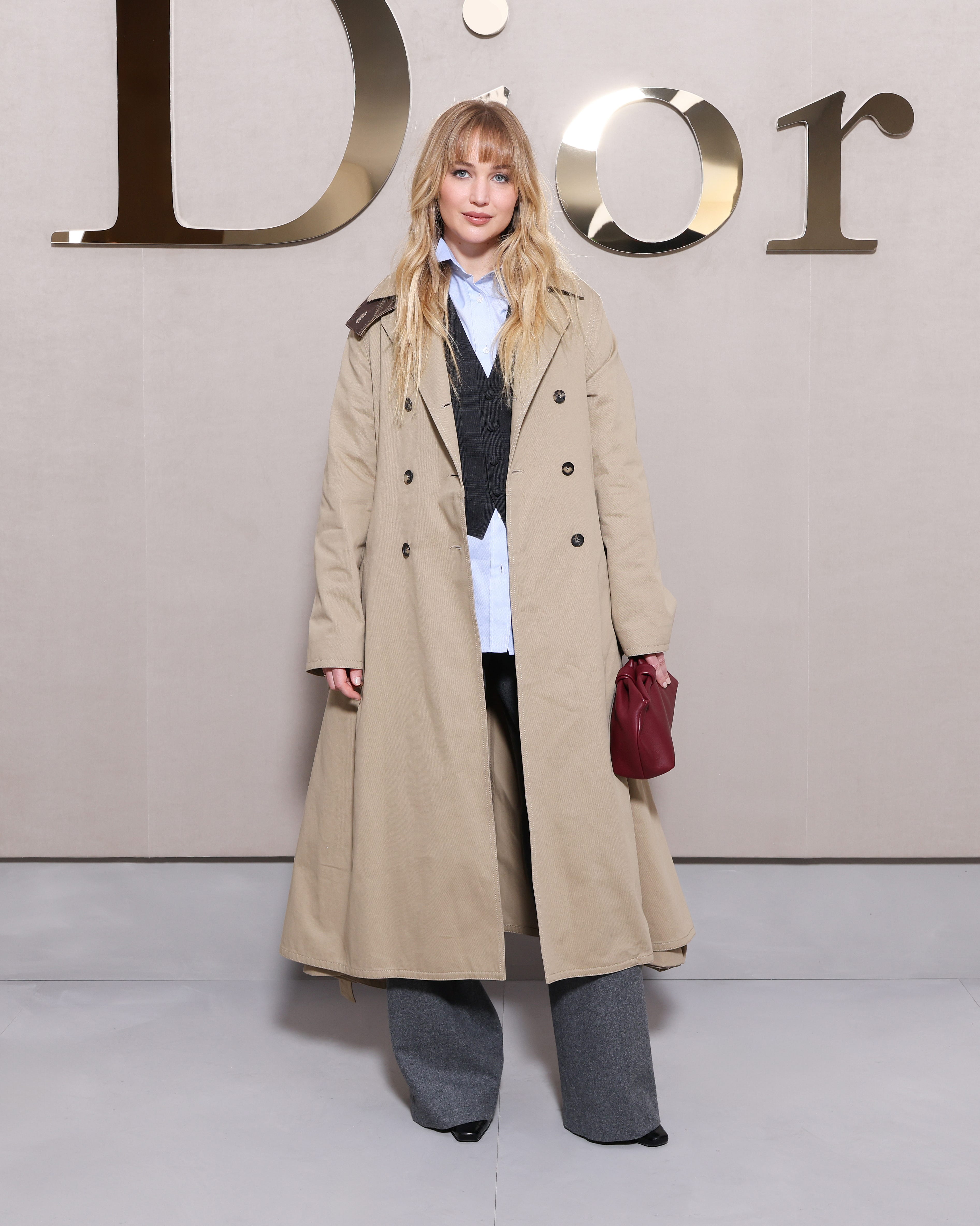 Jennifer Lawrence at the Dior show during Paris Fashion Week.