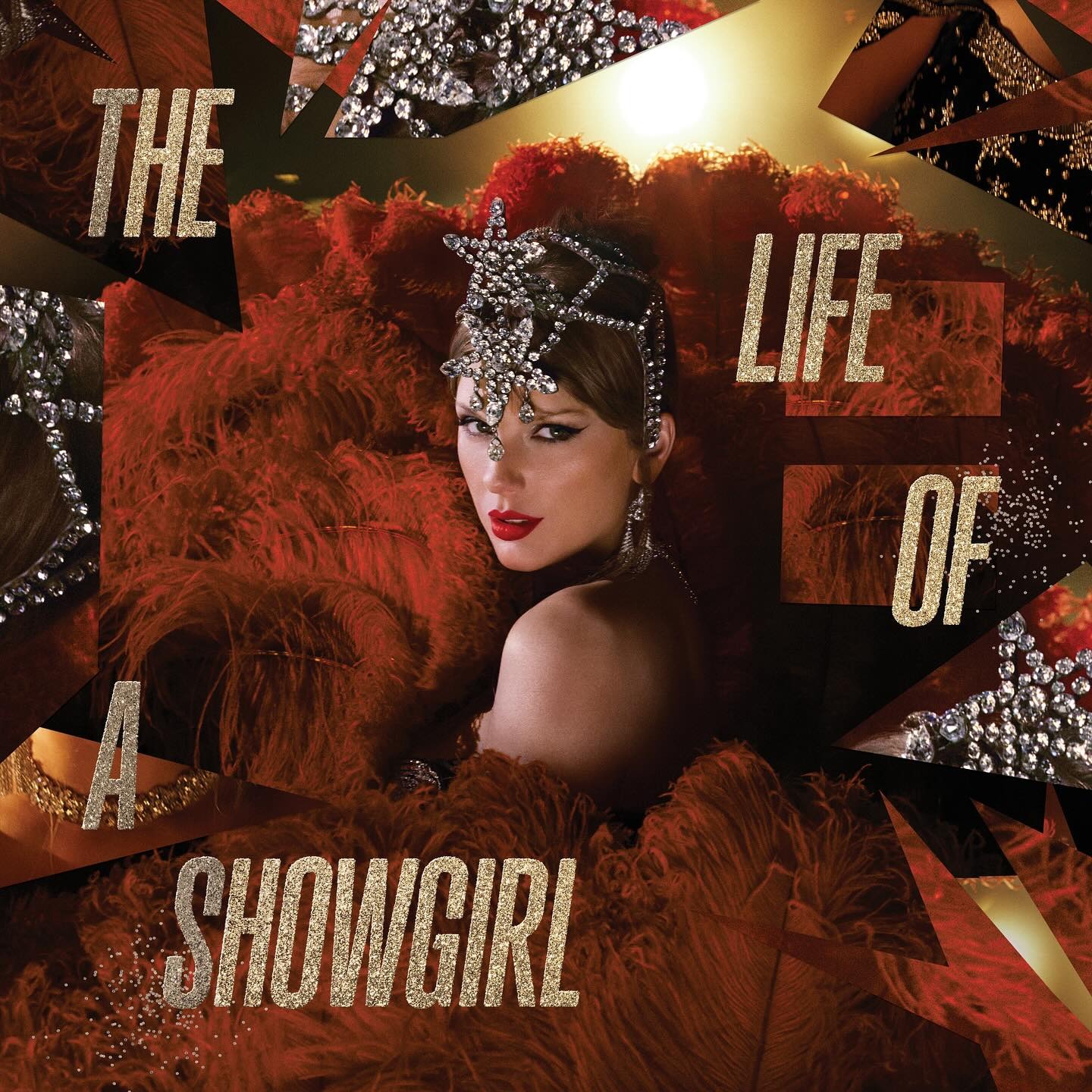 Taylor Swift poses for an alternative cover for The Life of a Showgirl.