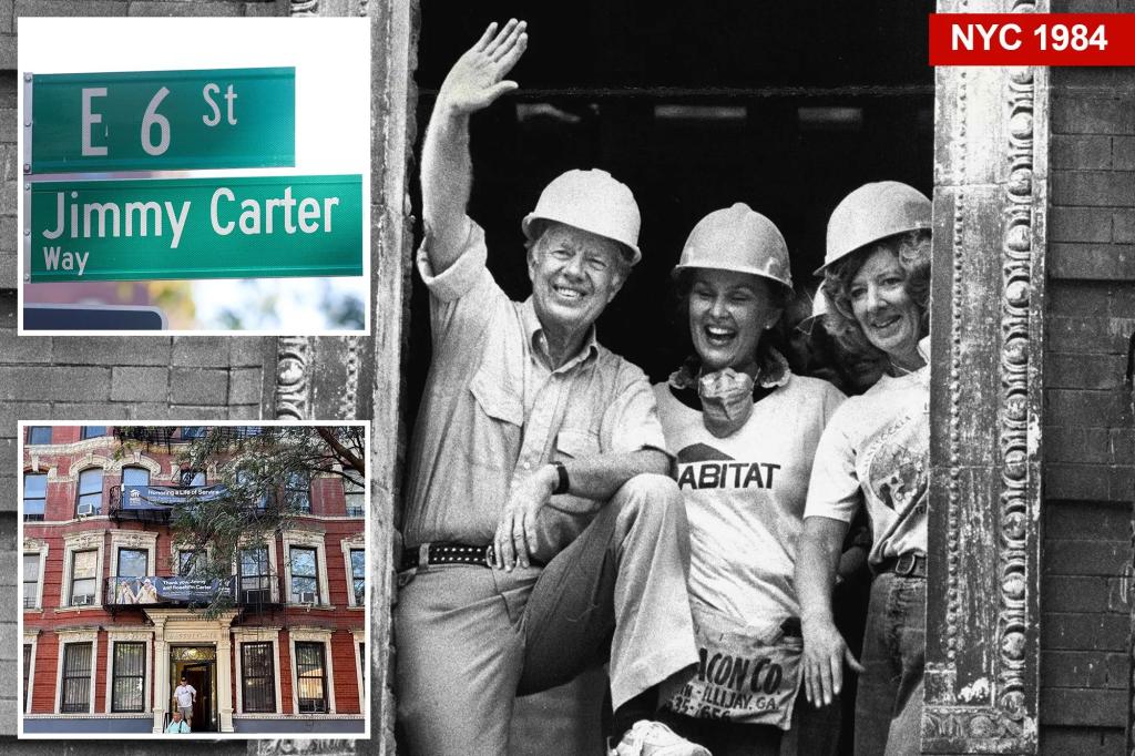NYC street corner co-named ‘Jimmy Carter Way’ — honoring former president for his help revamping this decrepit building