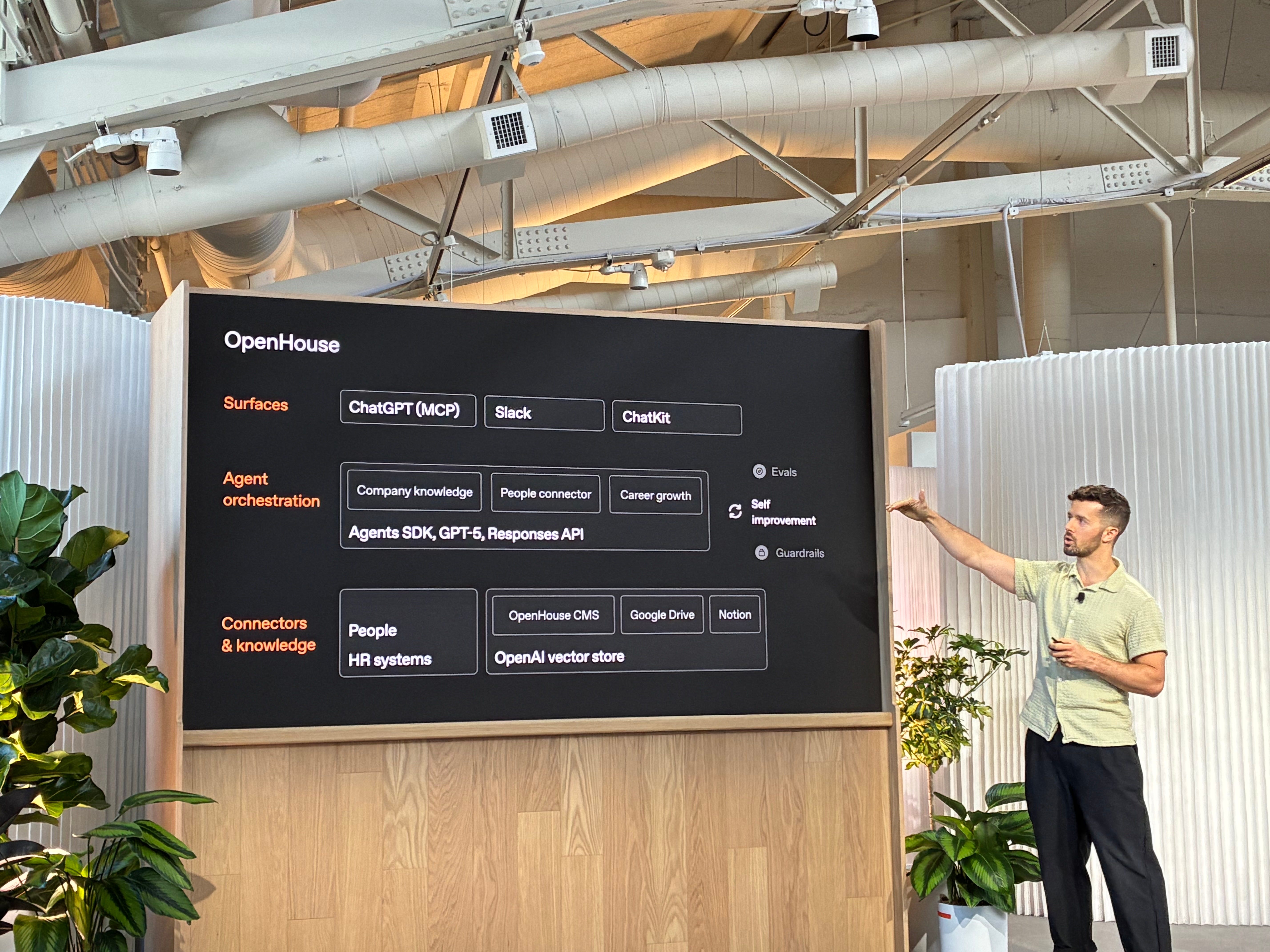 OpenAI's Scotty Huhn discusses the startup's OpenHouse HR software tool at DevDay in San Francisco