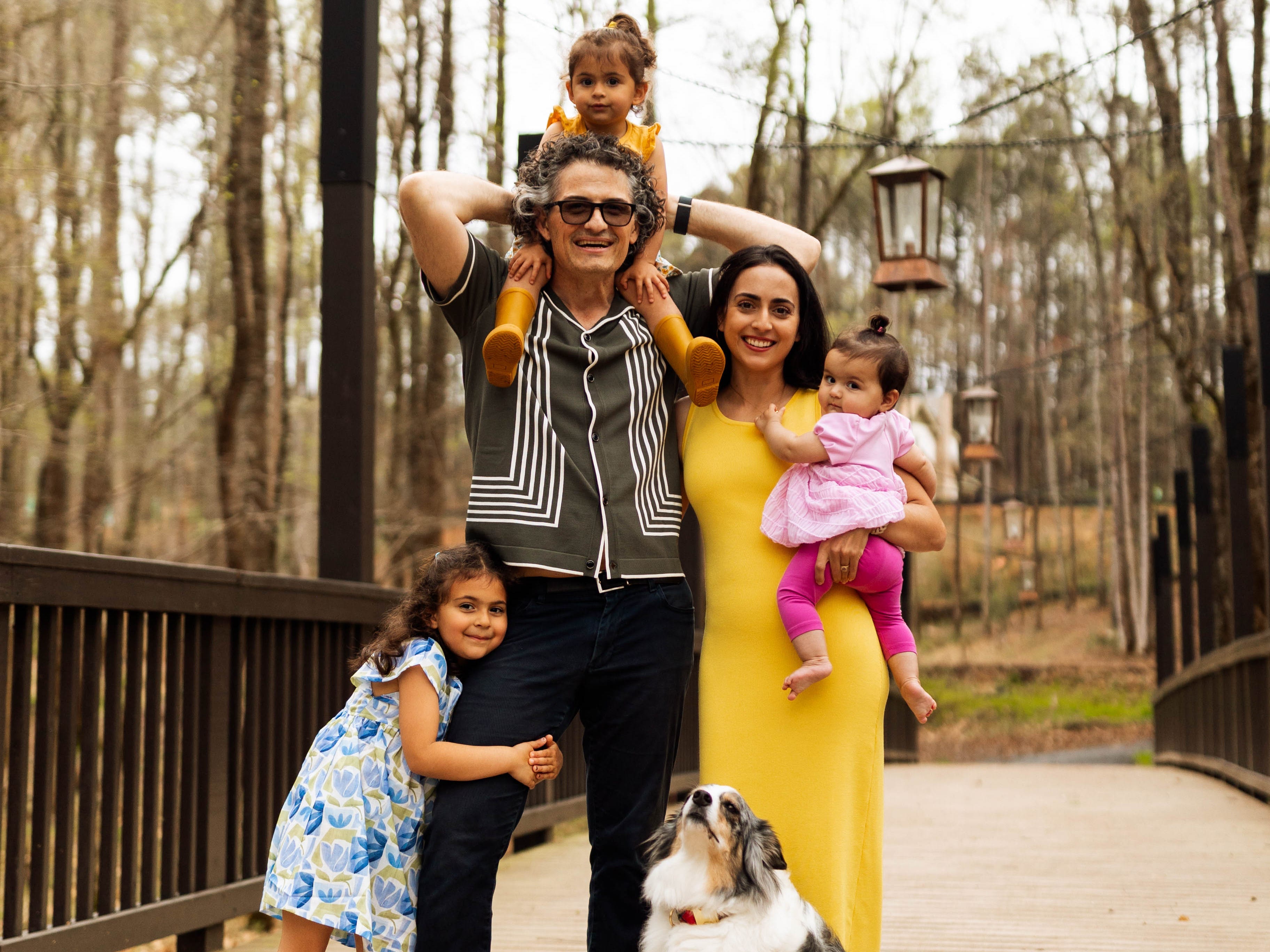 Carey Bentley and her three kids and dog in Atlanta.