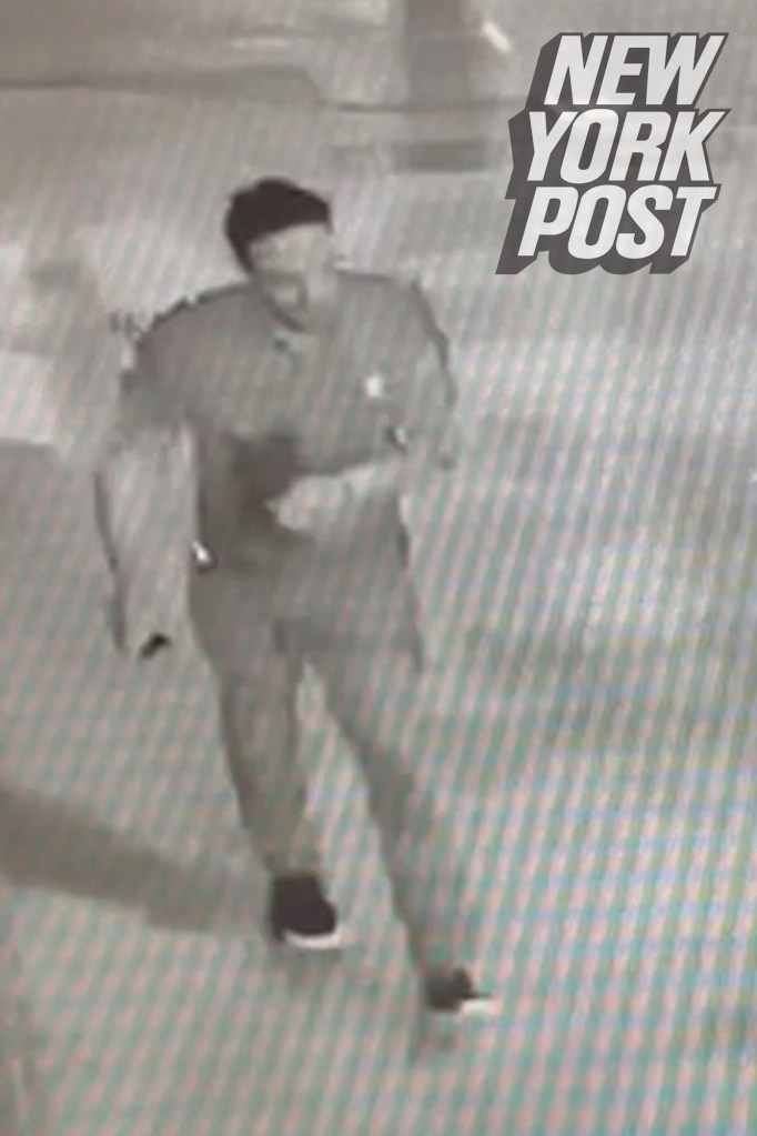 Surveillance footage of Sanchez stumbling down an Indianapolis street after being stabbed.