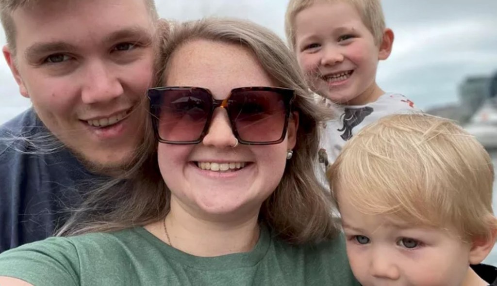 Sean Sweeney, his wife Kassandra, and their children Mason and Benjamin.