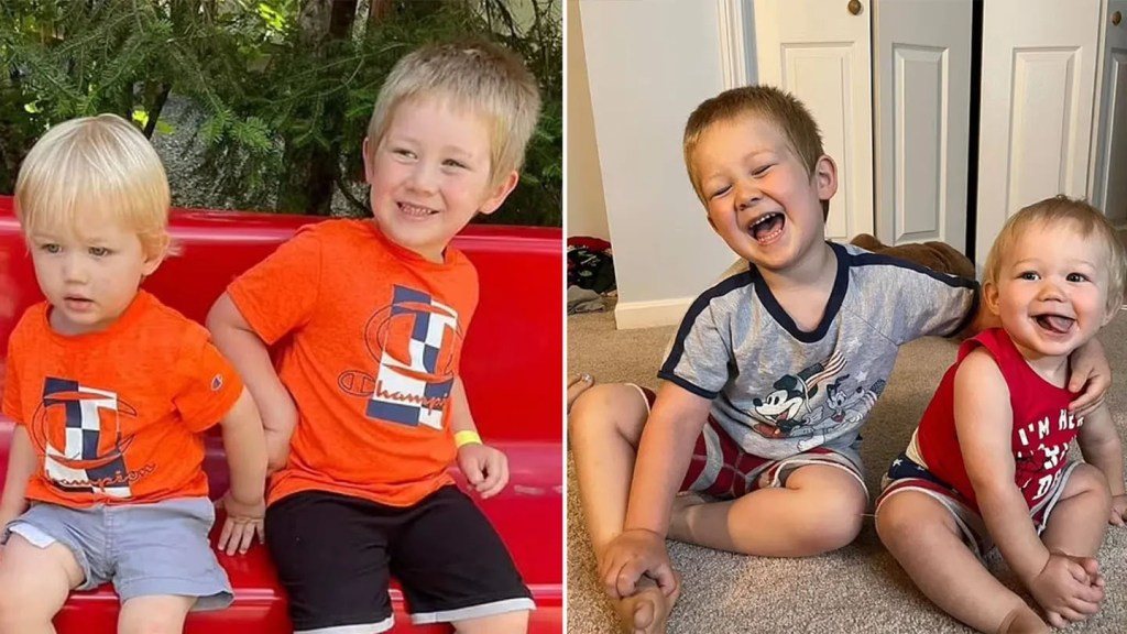 Collage of two photos of Mason and Benjamin Sweeney.