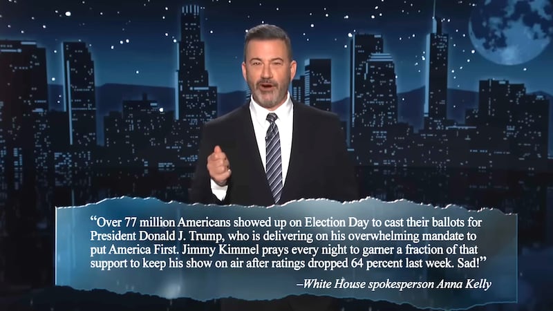 Jimmy Kimmel Live! Kimmel reading a statement from WH spokesperson.