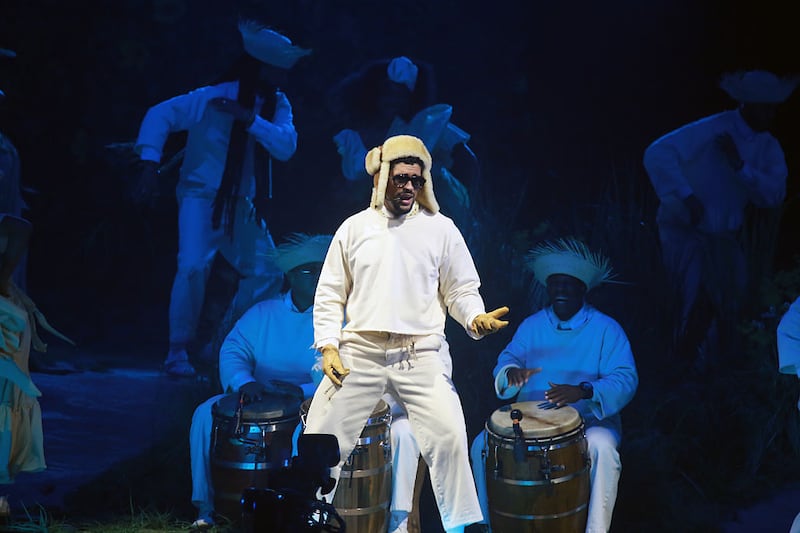 Bad Bunny performs live during "No Me Quiero Ir De Aquí; Una Más" Residencia at Coliseo de Puerto Rico José Miguel Agrelot on September 20, 2025 in San Juan, Puerto Rico.