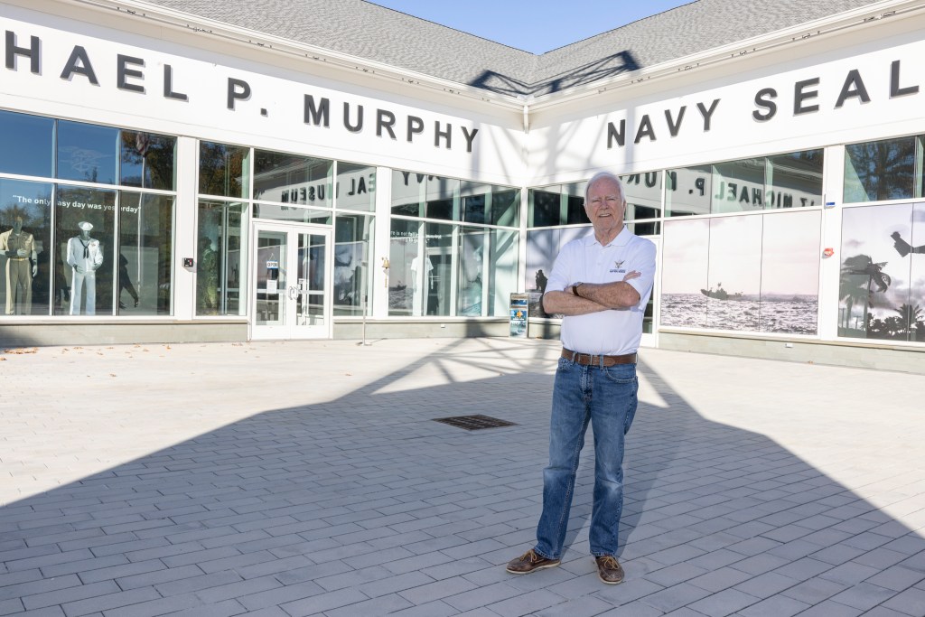 Dan Murphy, father of Seal LT Michael Murphy who was killed in action in Afghanistan pictured in the Navy Seal Museum with LT. Murphysâ namesake in West Sayville, NY.