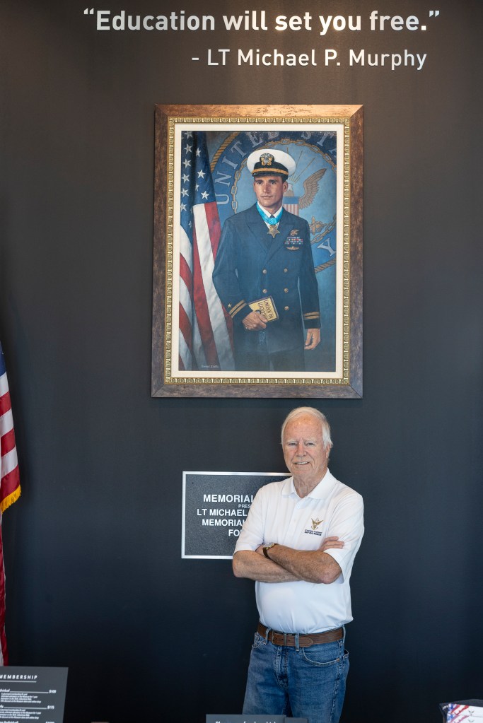 Dan Murphy, father of Seal LT Michael Murphy who was killed in action in Afghanistan pictured in the Navy Seal Museum with LT. Murphysâ namesake in West Sayville, NY. 