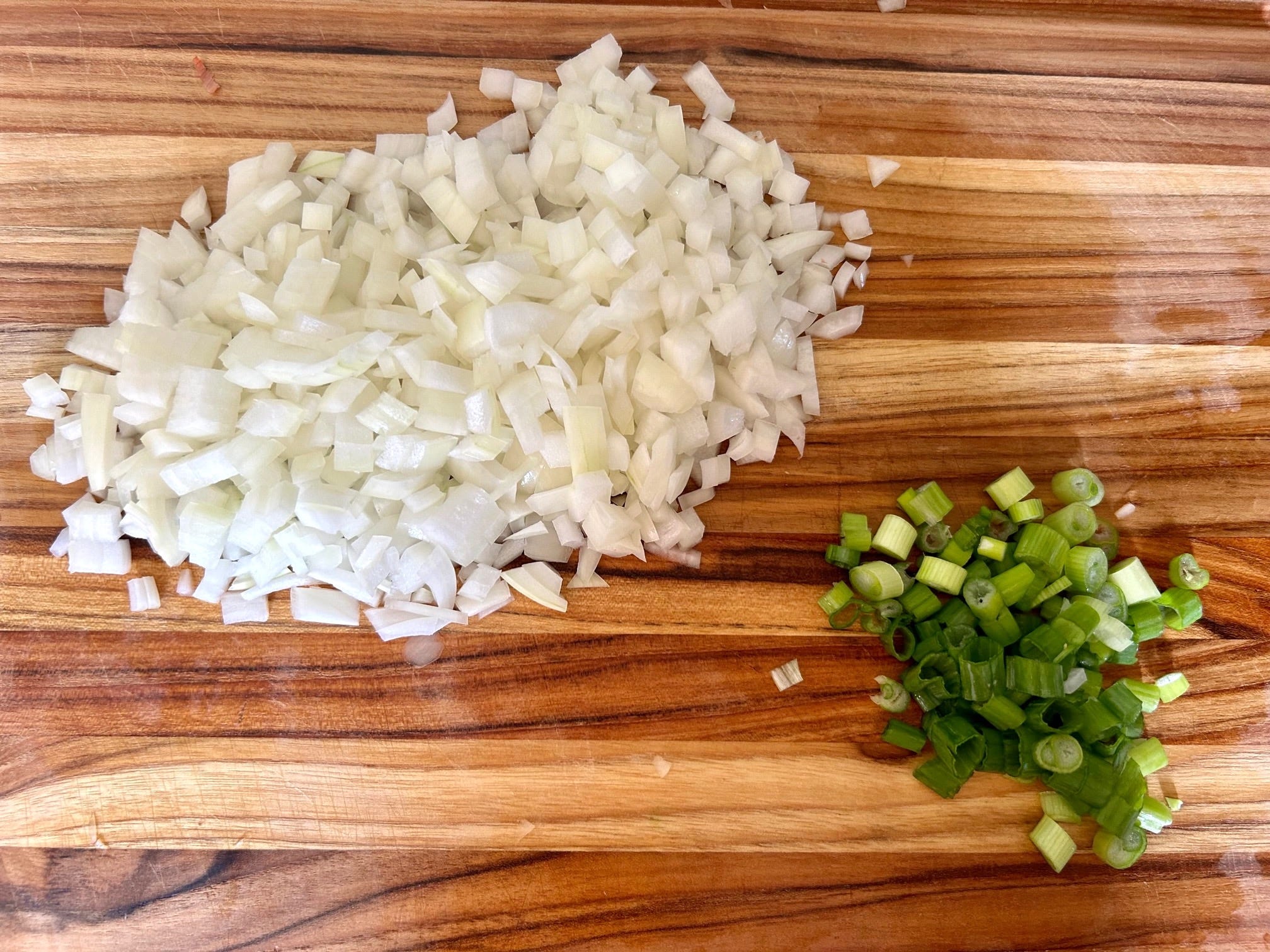 Chopped onions for Ina Garten's Hashed Brown Potatoes