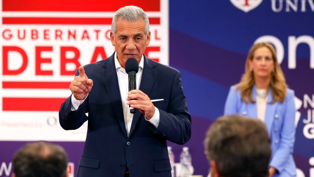 Jack Ciattarelli responds to questions during a gubernatorial debate.