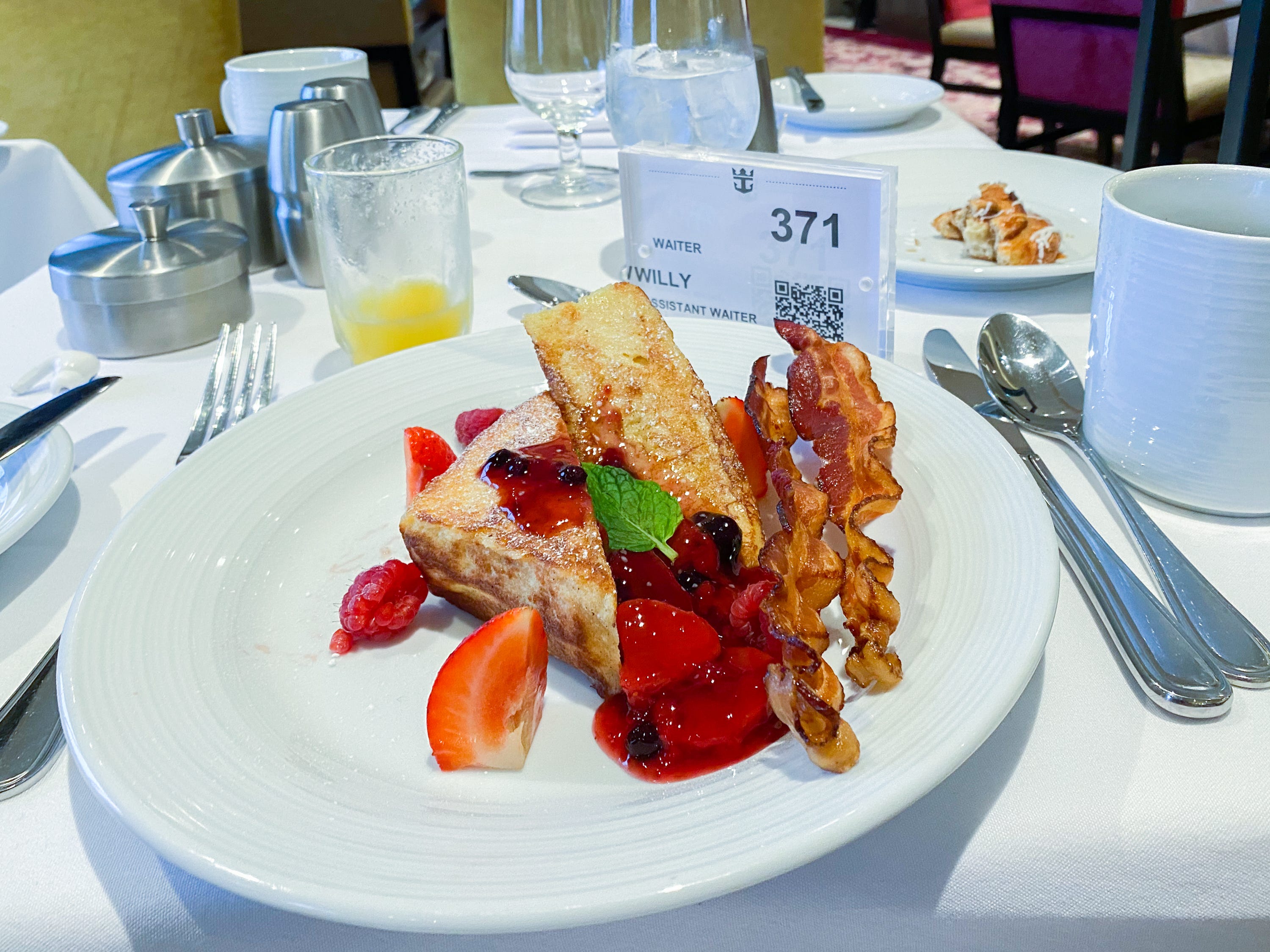 Top meal on the world's largest cruise ship