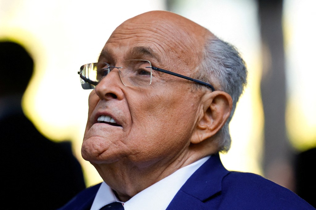 Former New York City Mayor Rudy Giuliani at a 9/11 anniversary ceremony.