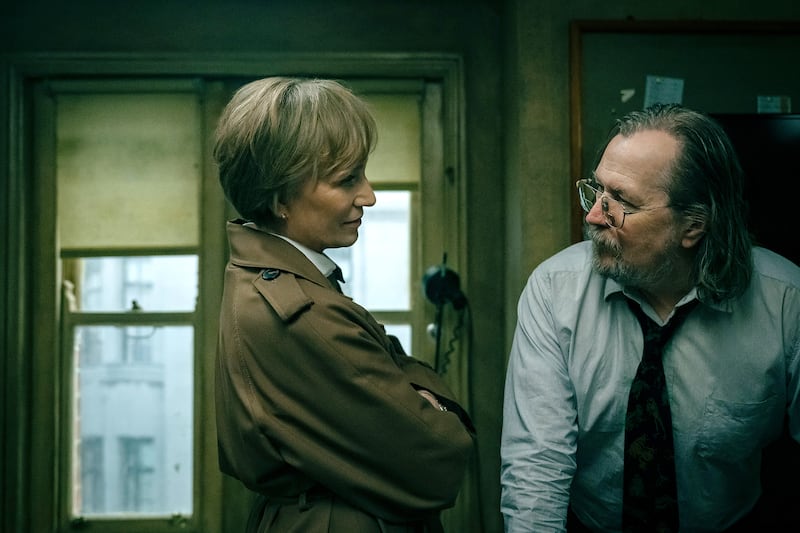 Kristin Scott Thomas and Sir Gary Oldman in Slow Horses.