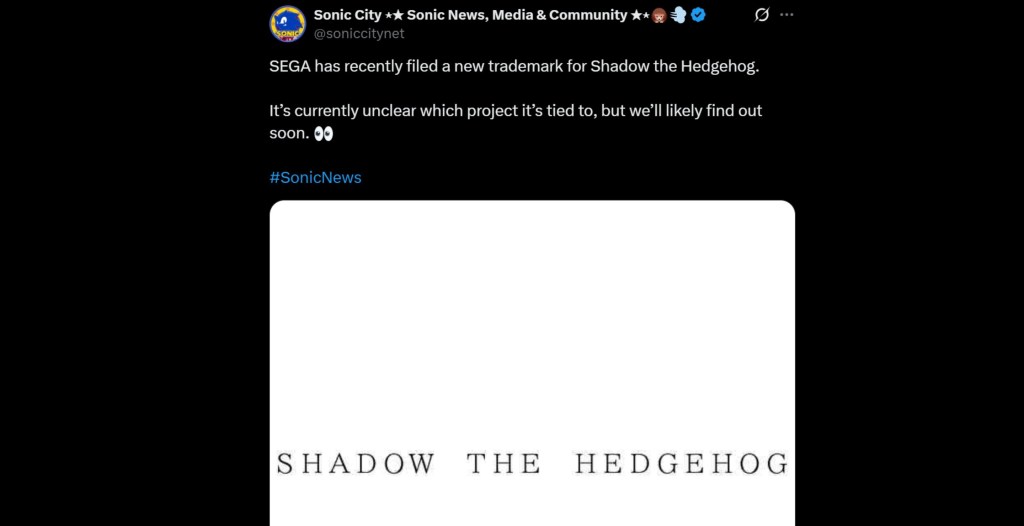 Shadow the Hedgehog Patent SEGA